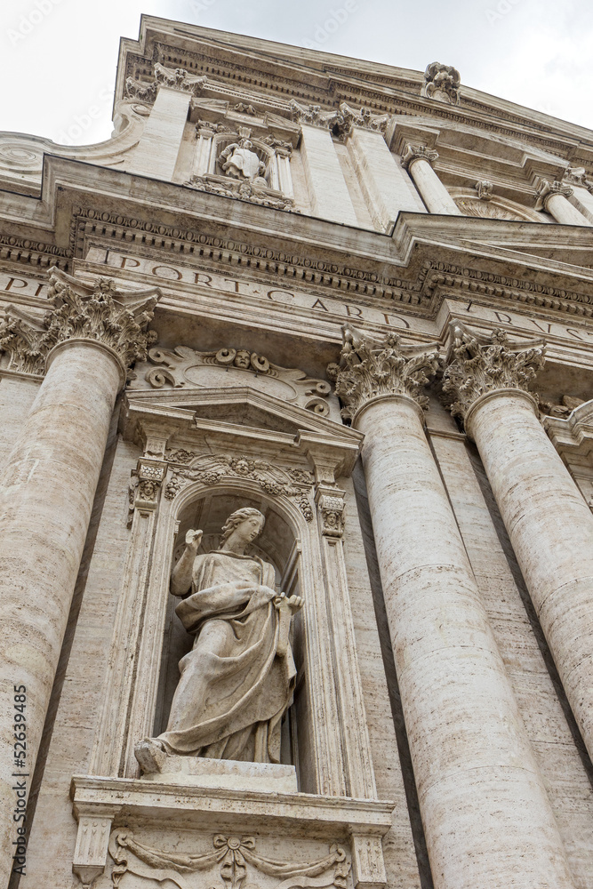 Decorative facade of a church in Rome