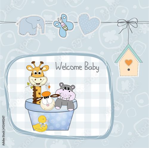 baby boy shower card with toys