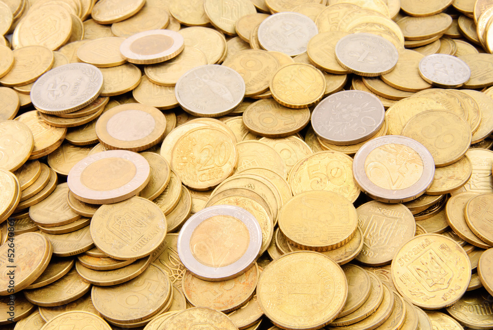 many gold and silver coins background many gold and silver coins background