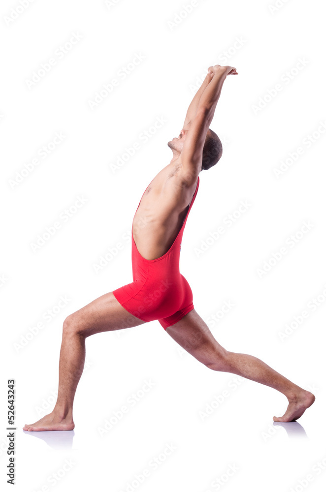 Young wrestler isolated on the white Young wrestler isolated on the white