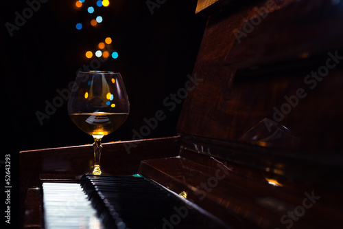 brandy on a old piano photo