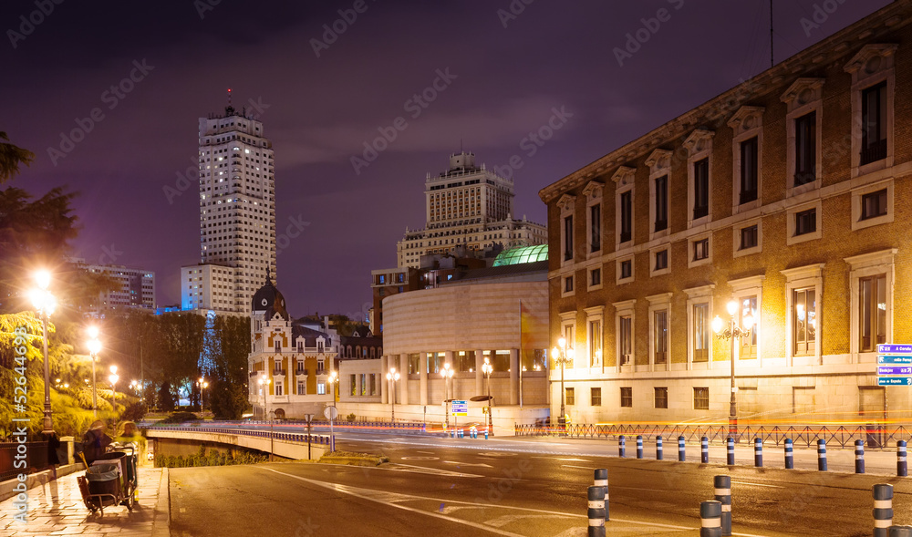 Evening view Bailen street and Spain Square