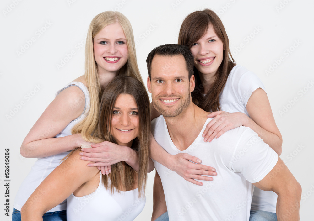 Gruppe fröhlicher, junger Menschen Gruppe fröhlicher, junger Menschen