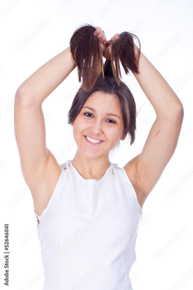 beautiful young woman in positive expressions beautiful young woman in positive expressions