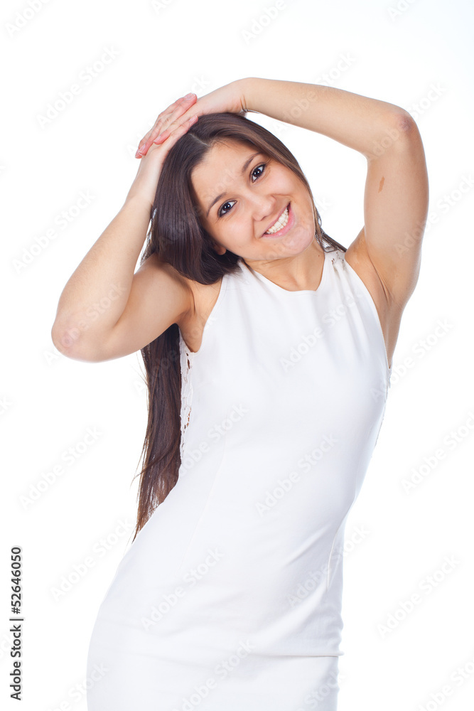 beautiful young woman in positive expressions beautiful young woman in positive expressions