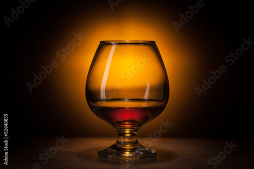 glass with cognac