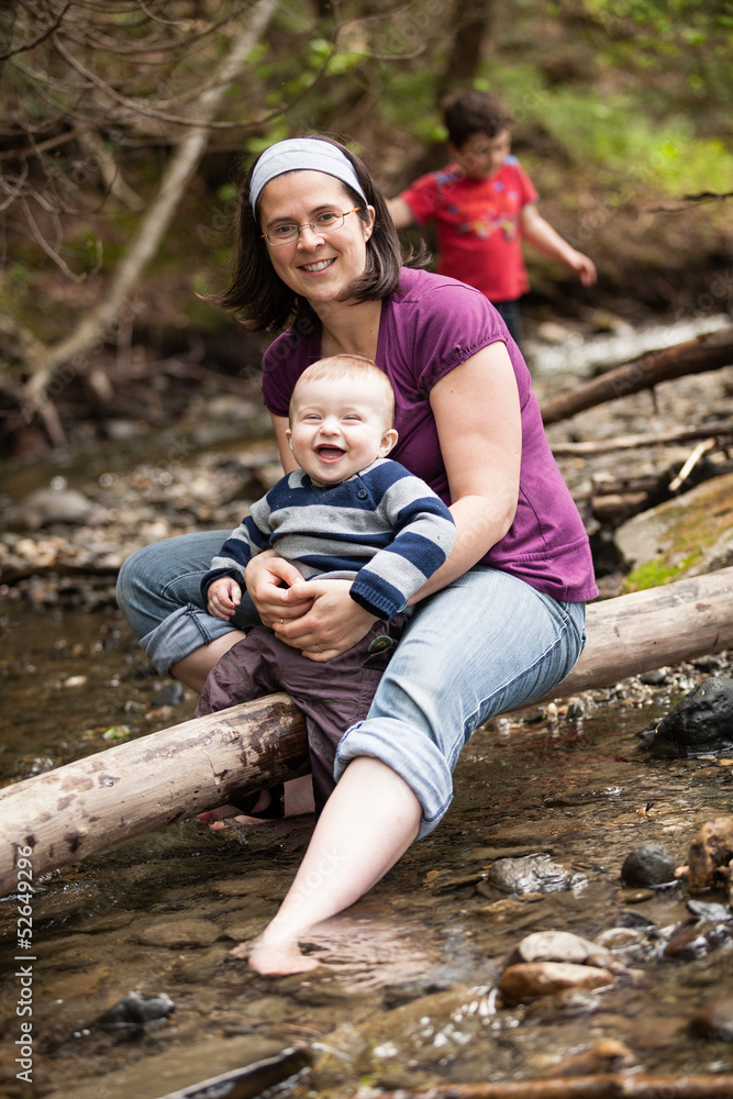 Fototapeta premium Mother and son playing