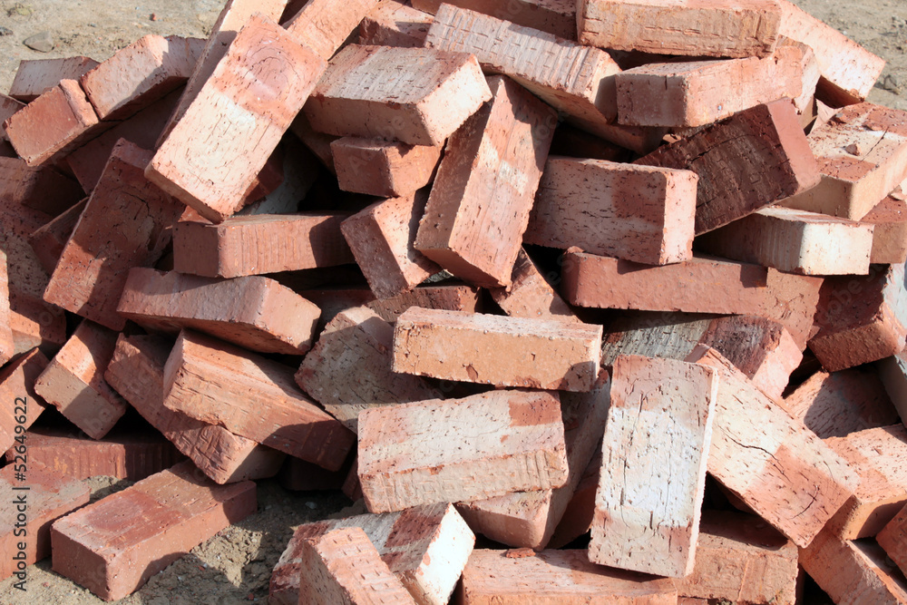 Heap of red ceramic bricks Heap of red ceramic bricks