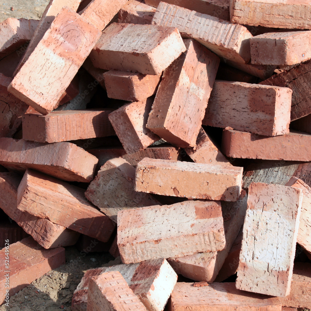Heap of red ceramic bricks Heap of red ceramic bricks