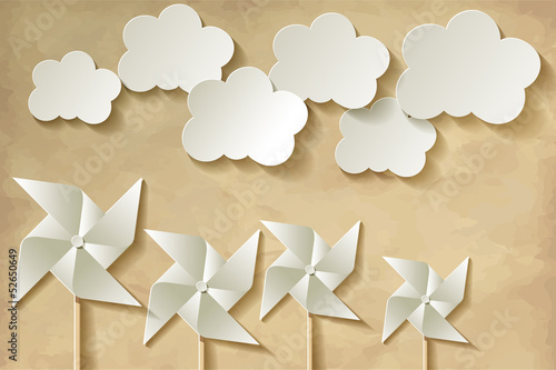 Papiermühle Hintergrund Vintage Himmel Volken