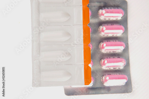 Картината върху платно suppository on blister pack capsule
