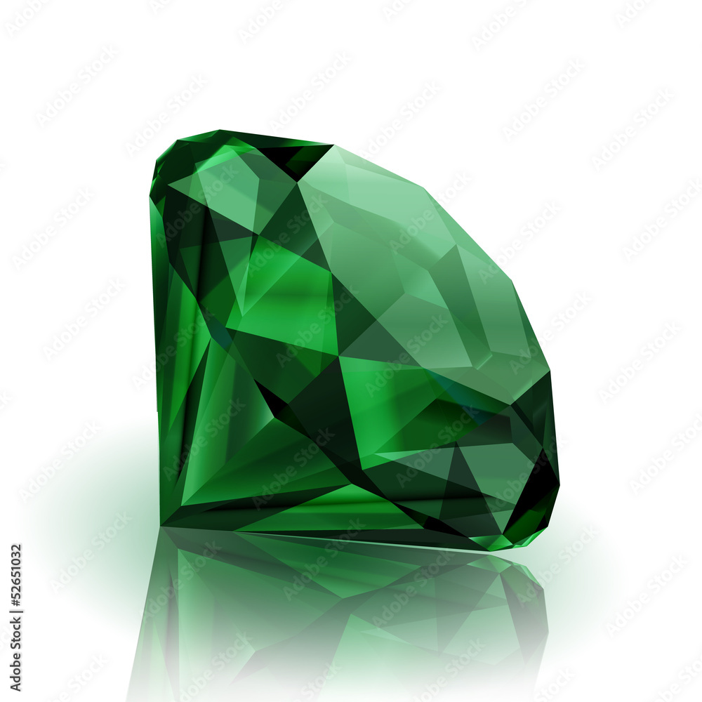 Realistic ruby on white background with reflection - eps10 Realistic ruby on white background with reflection - eps10