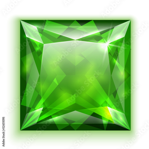 Princess cut emerald illustration