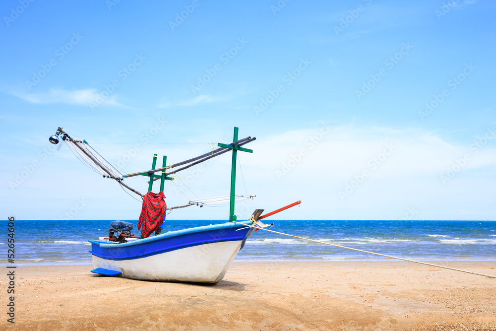 Traditional fishing boat on the beach