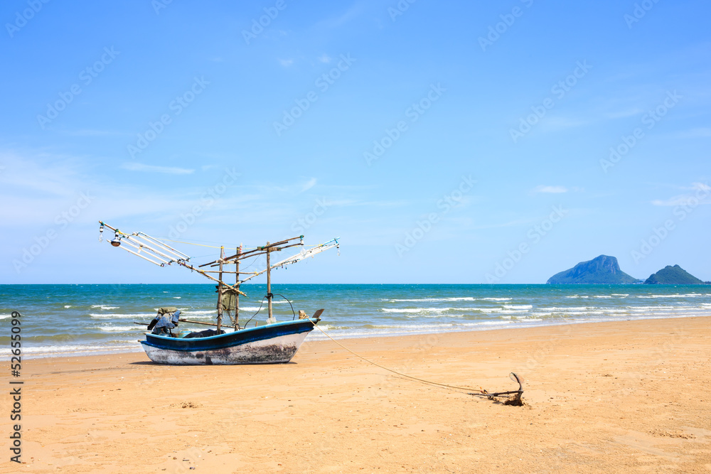 Traditional fishing boat on the beach Traditional fishing boat on the beach