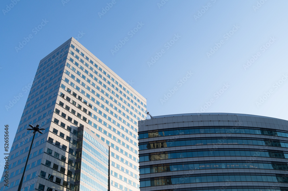 Reflections in offices walls, business buildings Reflections in offices walls, business buildings