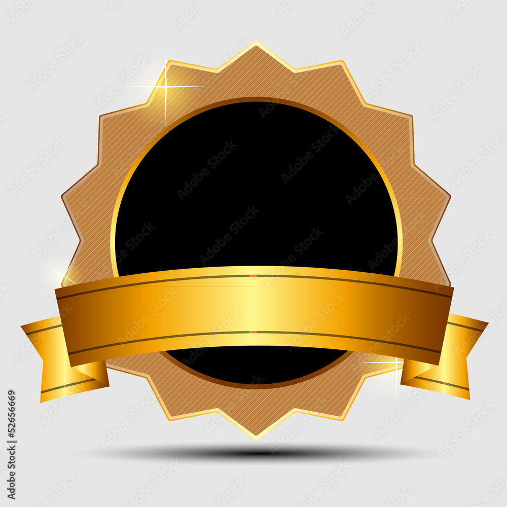 Vector gold sign, label template Stock Vector | Adobe Stock