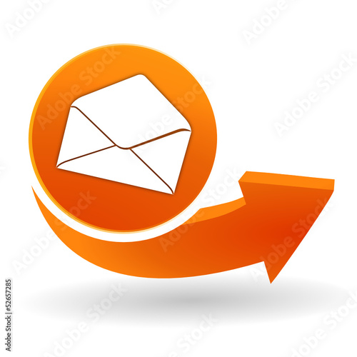 courrier sur bouton web orange