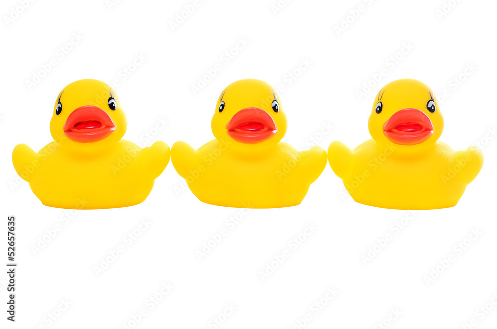 yellow rubber duck-triple_on white yellow rubber duck-triple_on white