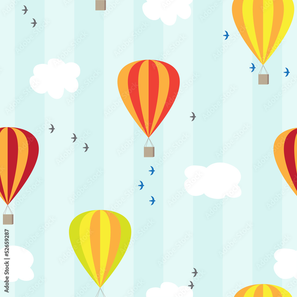 Naklejka premium summer balloons seamless pattern