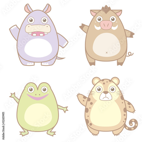illustration of cute animal icon collection