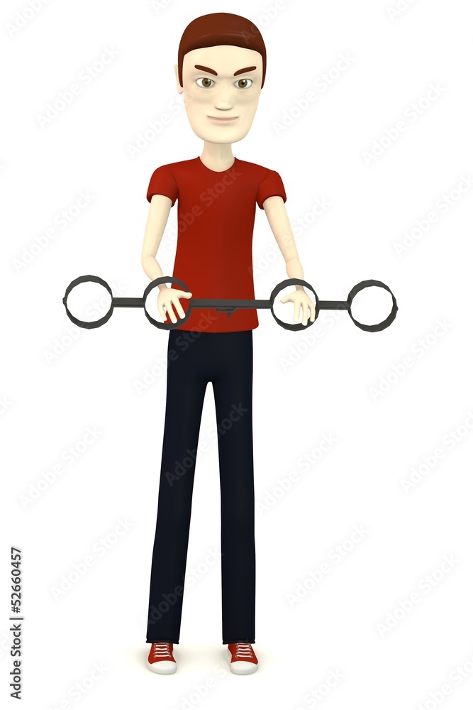 3d render of cartoon character with tortural beam 3d render of cartoon character with tortural beam