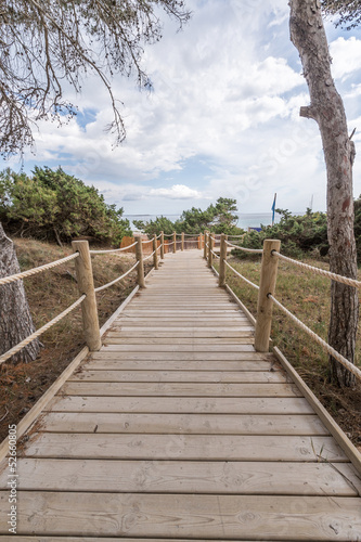 Beach way to Salinas beach in Formentera Balearic islands