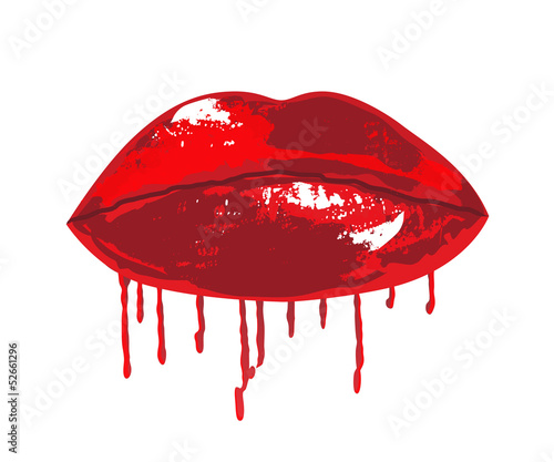 vampire lips with blood