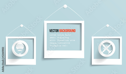 Vector photo frame banner. Vector illustration.