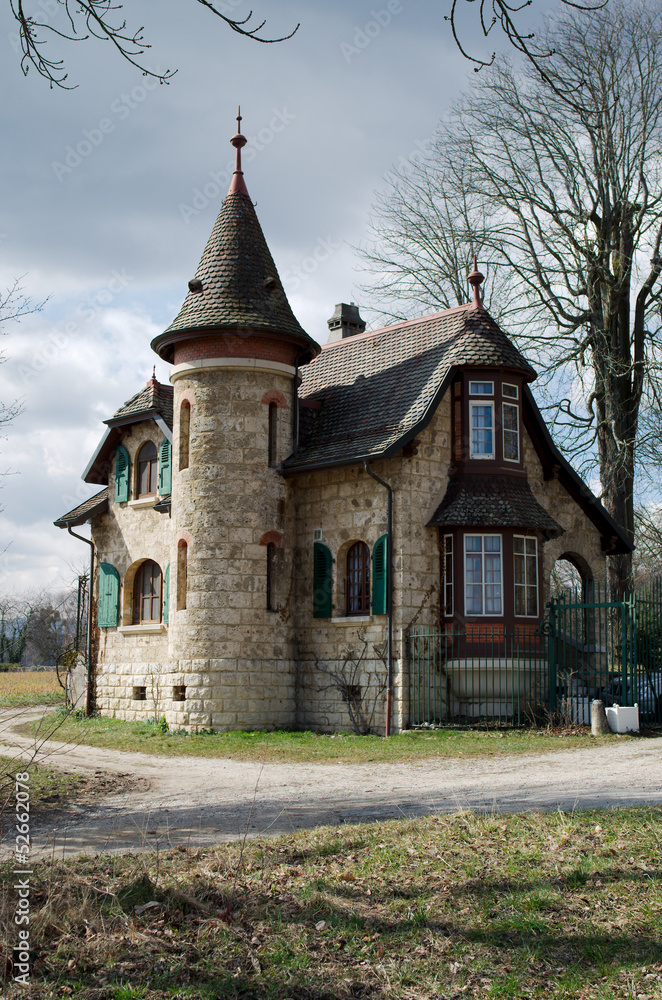 Fototapeta premium authentic swiss farm mansion