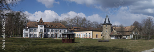 Small authentic historical building, chateaux Bossey, Switzerland  photo