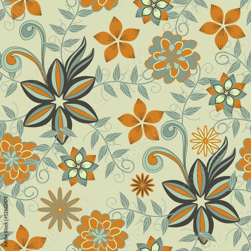 vector seamless flower background for your design