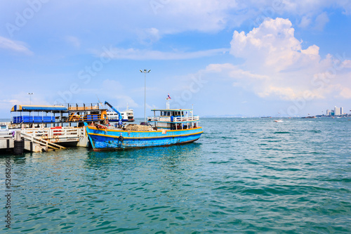 Harbor and boat at Pattaya city, Thailand