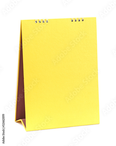 Blank yellow calendar isolated