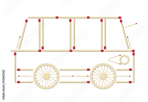 bus made of matches photo