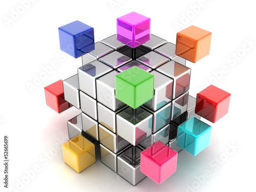 The construction of the cube of the blocks in 3-d visualization © Bilan 3D