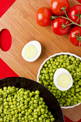 Eggs, Peas, and Tomatoes