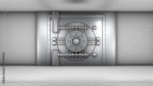 Bank vault door opening