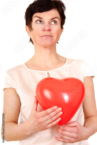 Woman holding red heart © Edler von Rabenstein