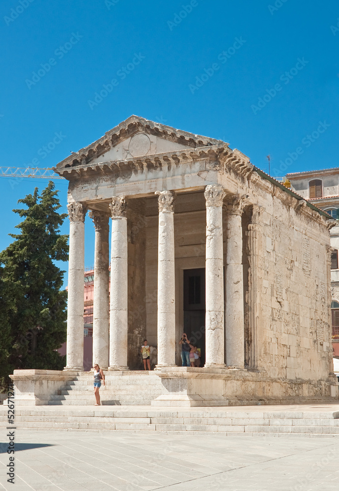 Fototapeta premium Ancient temple of Emperor Augustus. Pula. Istria. Croatia