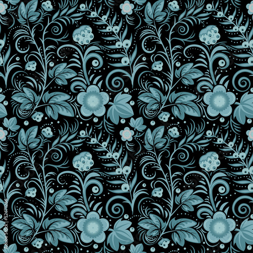khokhloma blue