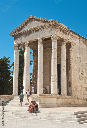 Ancient temple of Emperor Augustus. Pula. Istria. Croatia