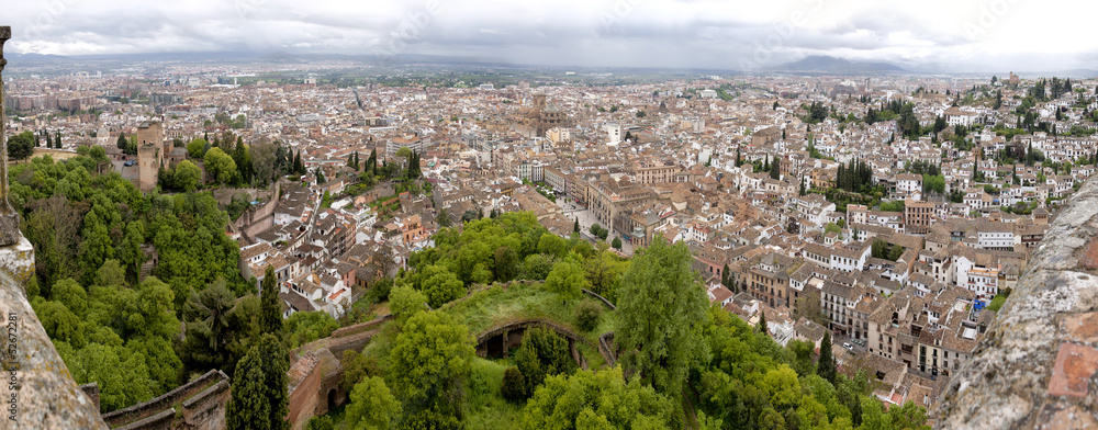 Panoramic view of Granada as seen from the Generalife