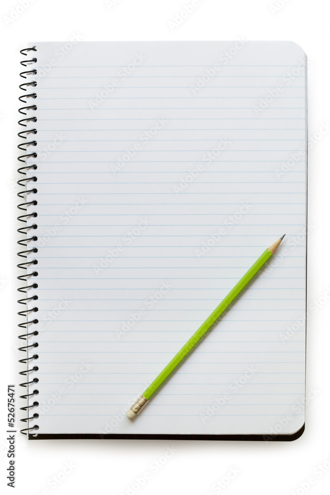 Notepad with Pencil Isolated Notepad with Pencil Isolated