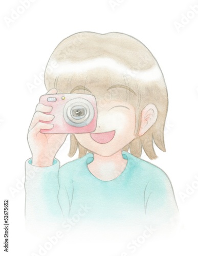 写真を撮る女の子