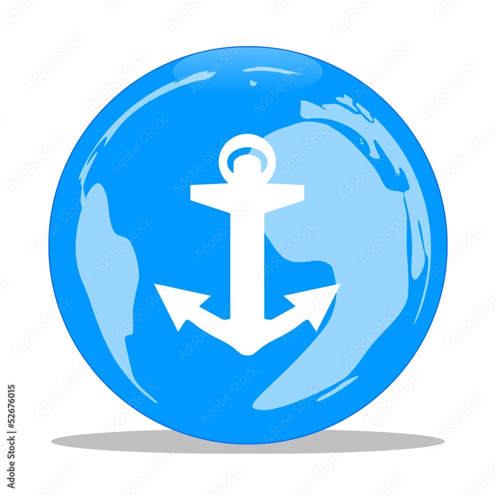 Obraz premium Ancre dans un globe-terrestre