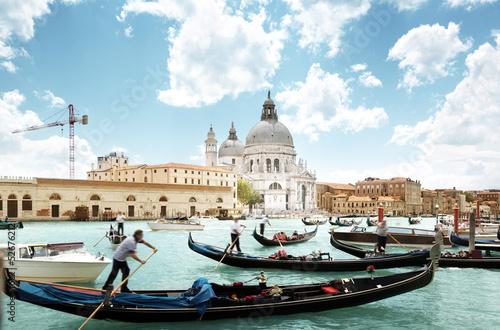 gondolas on Canal and Basilica Santa Maria della Salute, Venice, © Iakov Kalinin