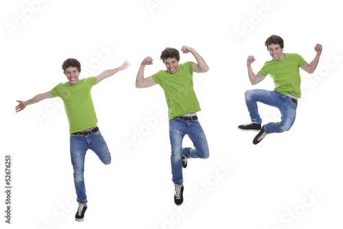 smiling teen jumping