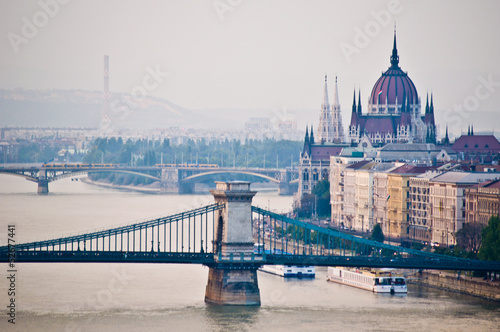 Canvas Print View of Budapest
