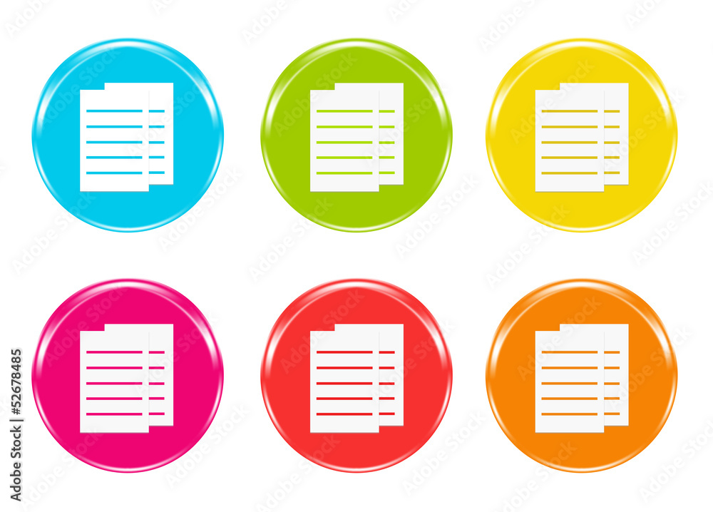 Iconos de colores con documentos Iconos de colores con documentos